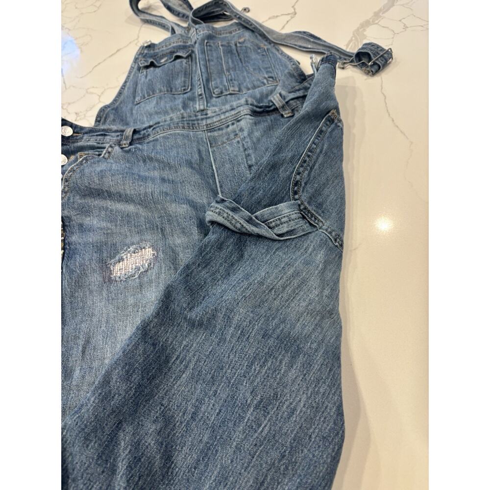 Anthropologie Pilcro The Lex Denim Jean Bib Overalls Animal Print Womens 29 - Picture 7 of 9